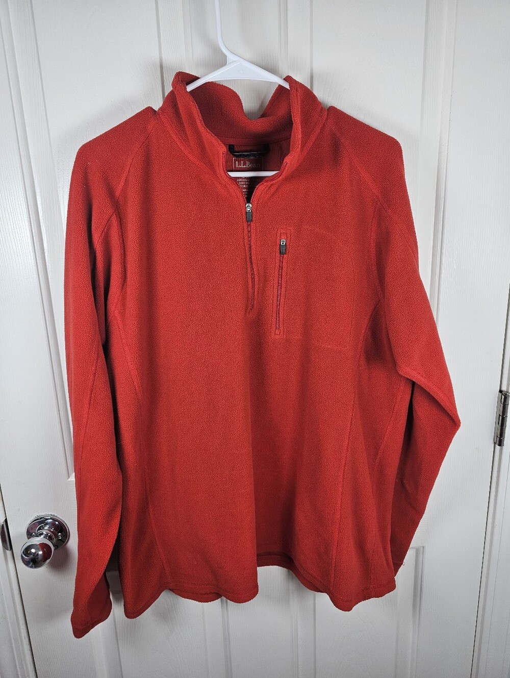 L.L. Bean men's red quarter-zip fleece Size L